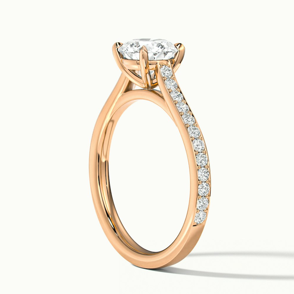Sofia 2 Carat Round Solitaire Pave Lab Grown Diamond Ring in 10k Rose Gold
