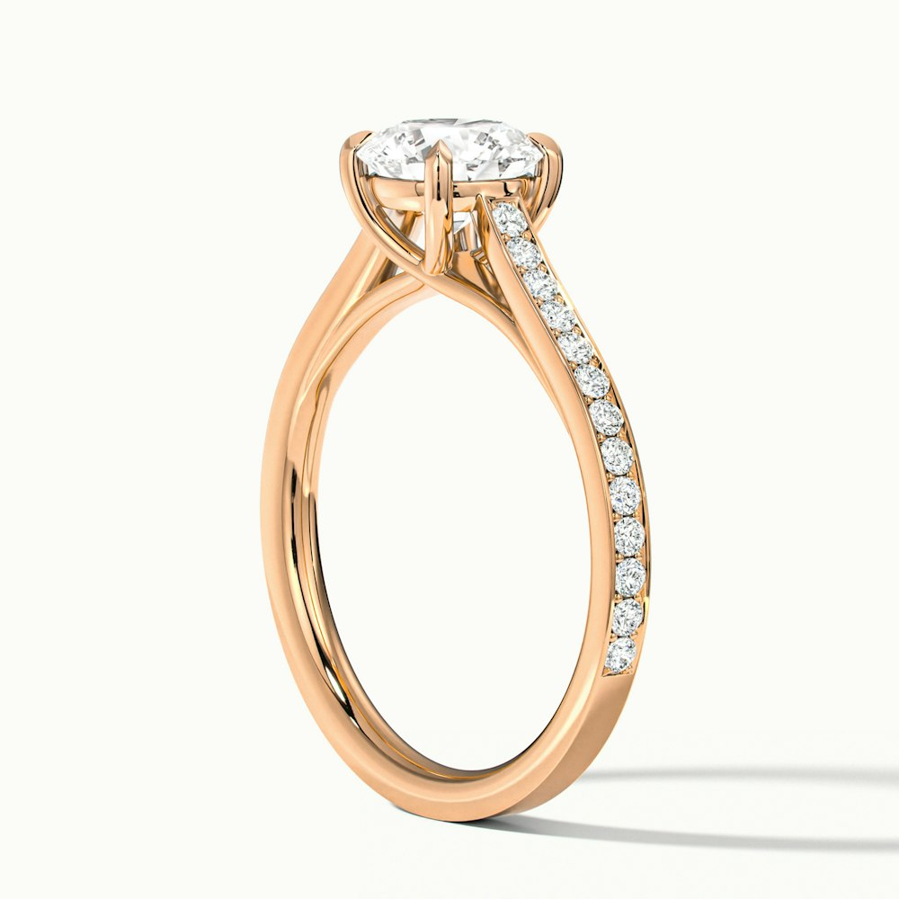 Kate 2 Carat Round Solitaire Pave Moissanite Engagement Ring in 10k Rose Gold
