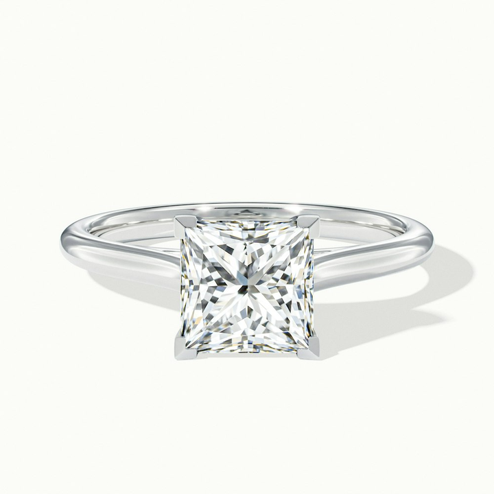 Frey 3 Carat Princess Cut Solitaire Lab Grown Diamond Ring in 10k White Gold