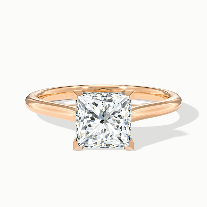 Frey 1 Carat Princess Cut Solitaire Lab Grown Diamond Ring in 18k Rose Gold