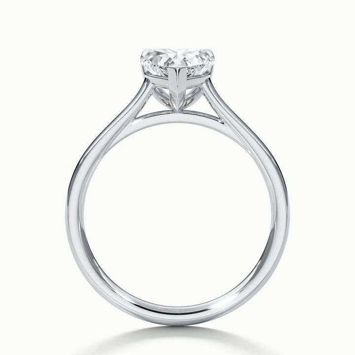 Esha 3 Carat Heart Shaped Solitaire Lab Grown Diamond Ring in 10k White Gold