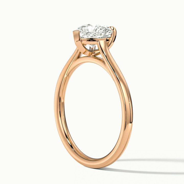 Esha 2 Carat Heart Shaped Solitaire Lab Grown Diamond Ring in 14k Rose Gold