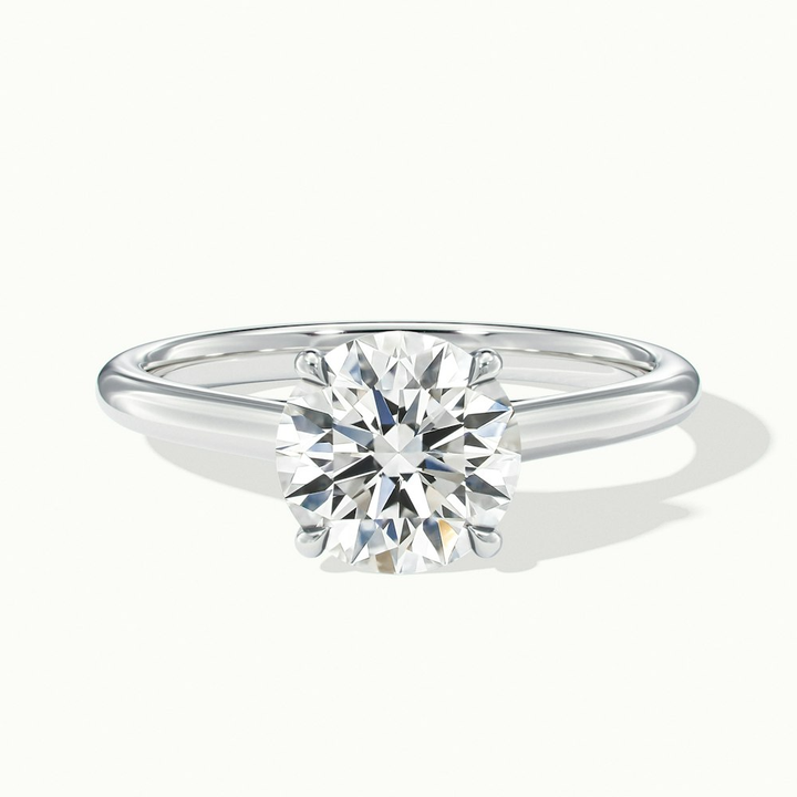 Elena 5 Carat Round Solitaire Lab Grown Diamond Ring in Platinum
