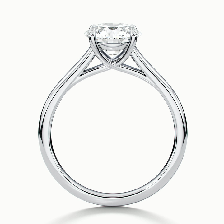 Elena 3 Carat Round Solitaire Lab Grown Diamond Ring in 10k White Gold