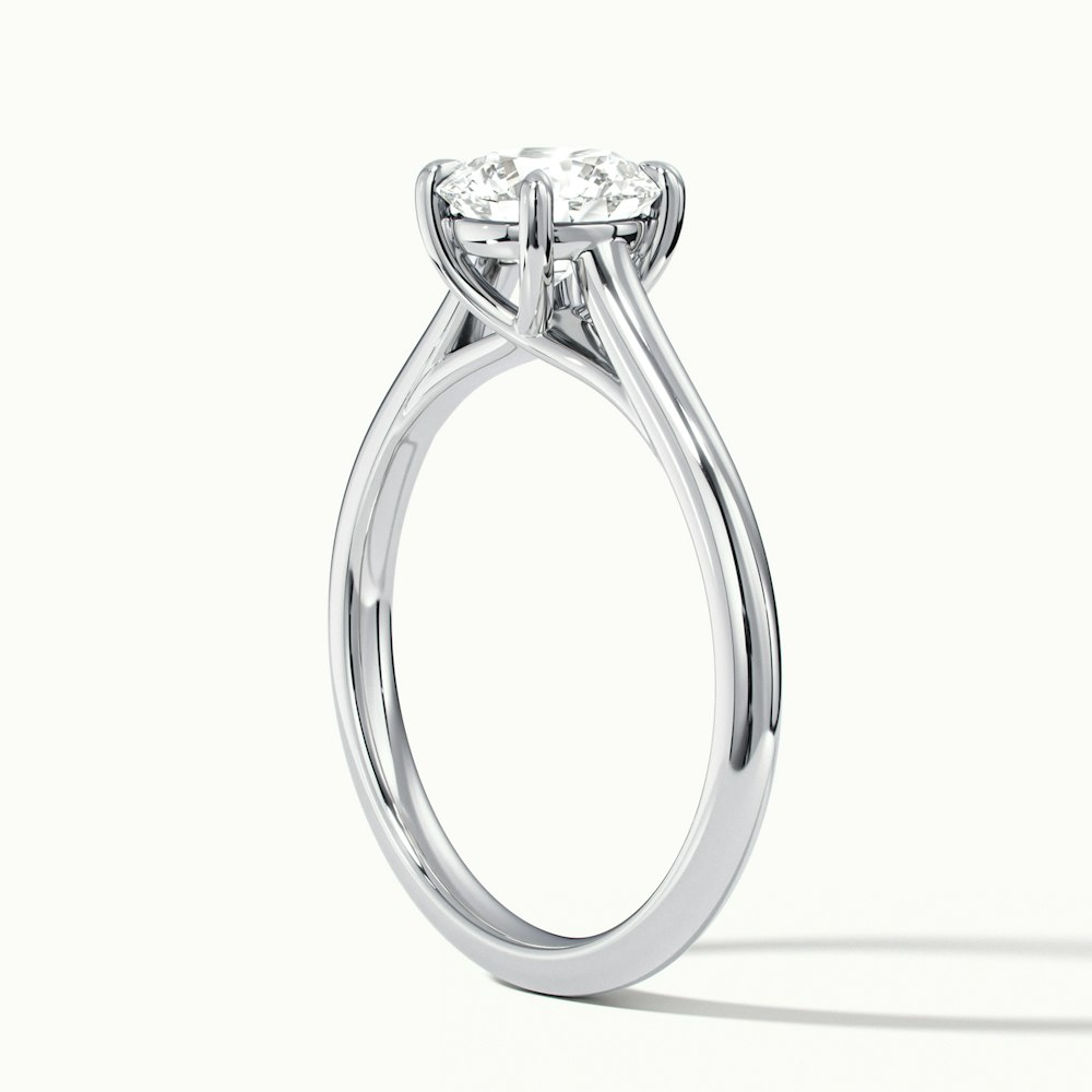 Zara 1.5 Carat Round Solitaire Moissanite Engagement Ring in 10k White Gold