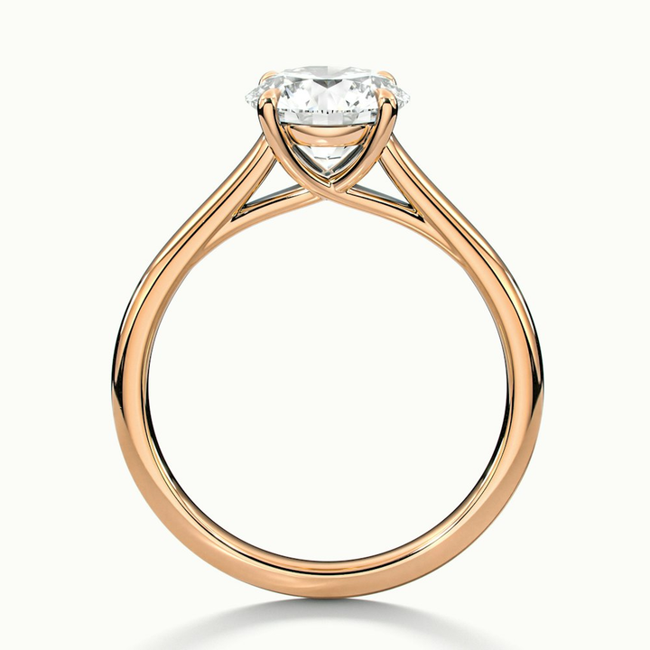 Elena 3.5 Carat Round Solitaire Lab Grown Diamond Ring in 10k Rose Gold