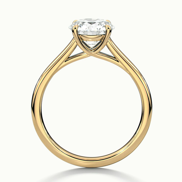 Elena 1 Carat Round Solitaire Lab Grown Diamond Ring in 10k Yellow Gold