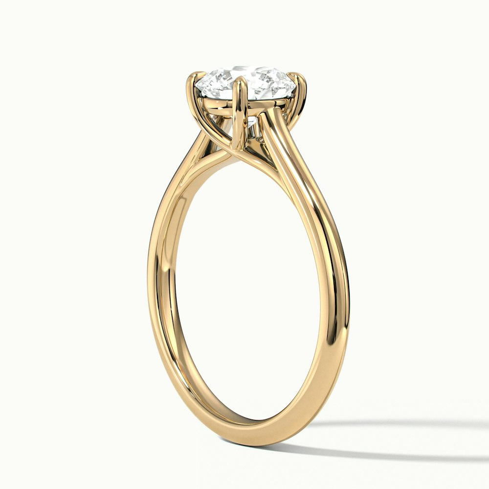 Elena 3 Carat Round Solitaire Lab Grown Diamond Ring in 10k Yellow Gold
