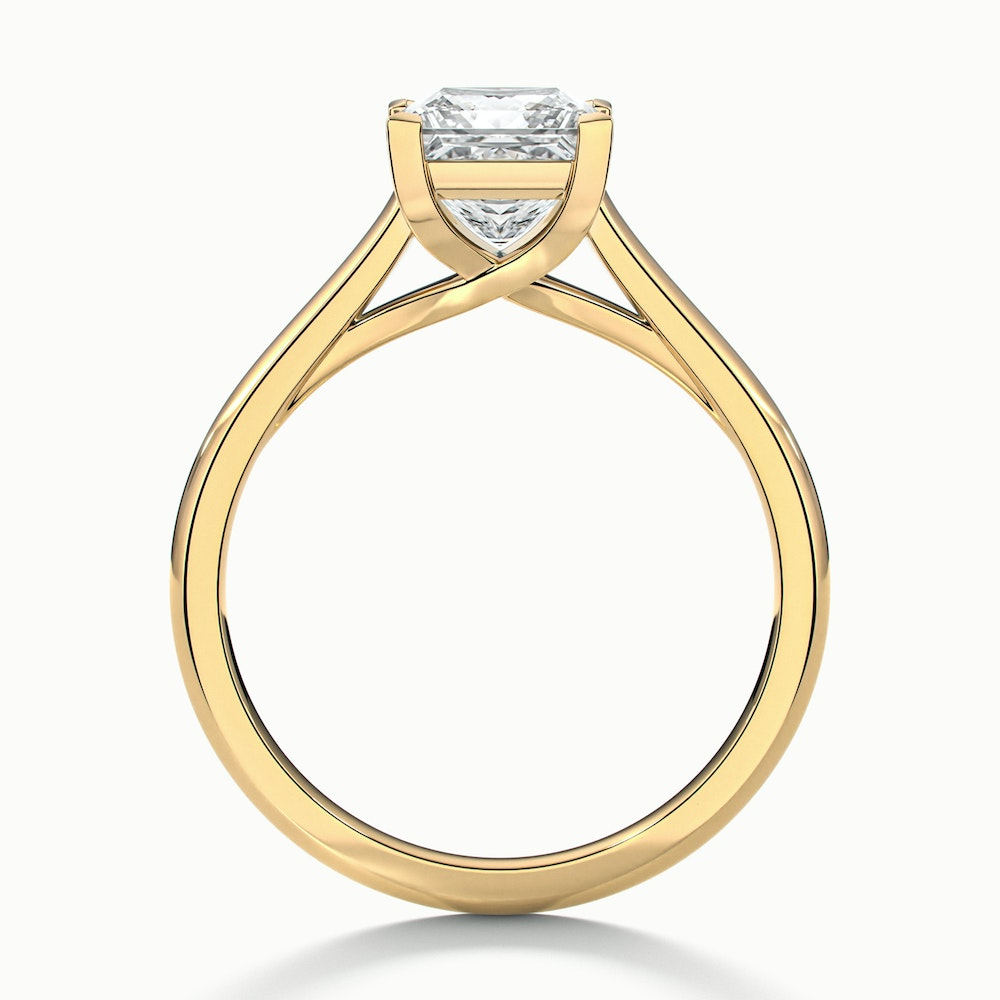 Kai 3 Carat Princess Cut Solitaire Moissanite Engagement Ring in 10k Yellow Gold