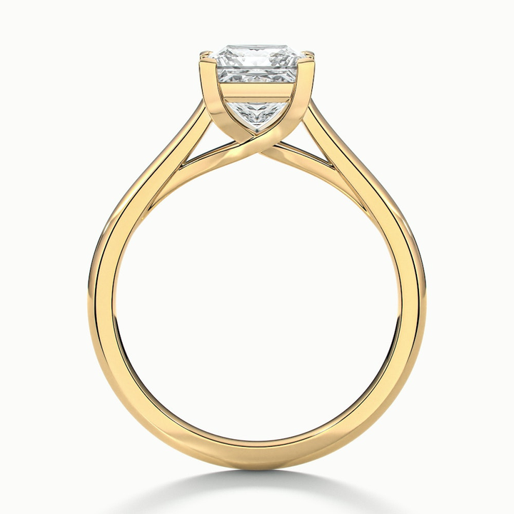 Amaya 5 Carat Princess Cut Solitaire Lab Grown Diamond Ring in 14k Yellow Gold