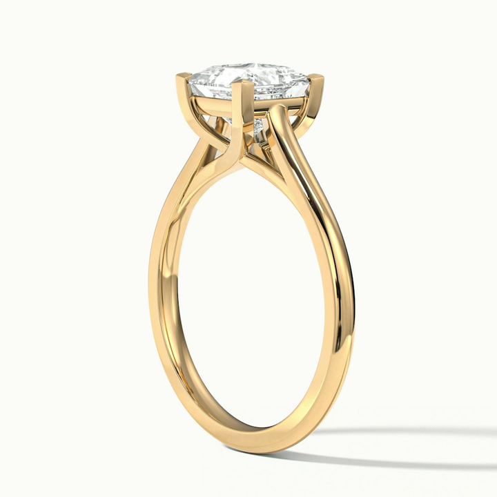 Amaya 1.5 Carat Princess Cut Solitaire Lab Grown Diamond Ring in 10k Yellow Gold