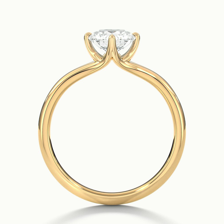 Joy 1.5 Carat Round Cut Solitaire Moissanite Engagement Ring in 10k Yellow Gold