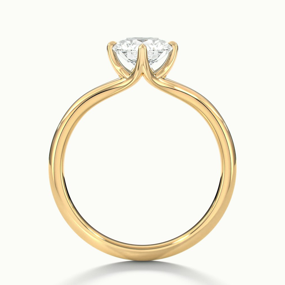 Nelli 1.5 Carat Round Cut Solitaire Lab Grown Diamond Ring in 10k Yellow Gold
