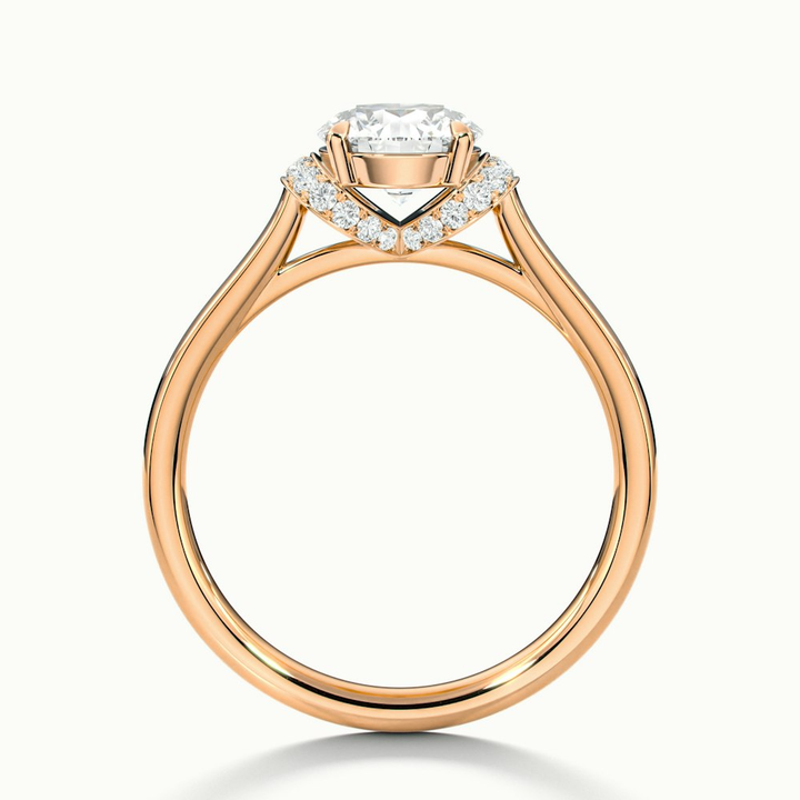 Lux 2 Carat Round Solitaire Garland Pave Lab Grown Engagement Ring in 14k Rose Gold