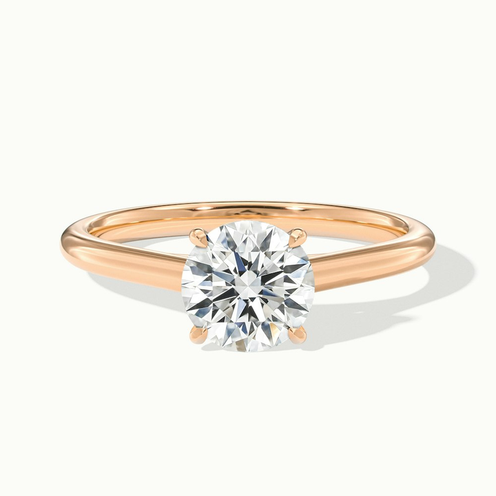 Nia 3 Carat Round Cut Solitaire Moissanite Engagement Ring in 18k Rose Gold