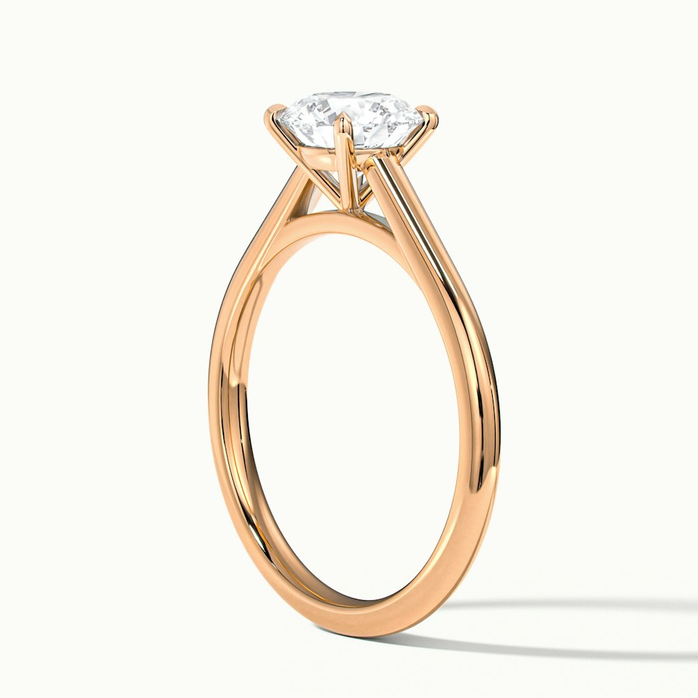 Anika 4 Carat Round Cut Solitaire Lab Grown Diamond Ring in 14k Rose Gold