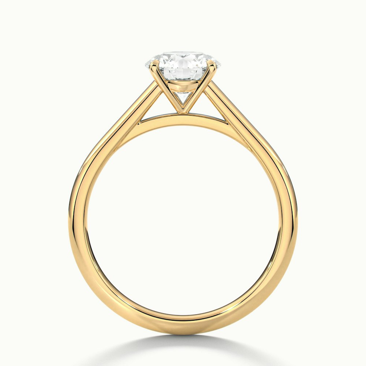 Anika 3 Carat Round Cut Solitaire Lab Grown Diamond Ring in 10k Yellow Gold