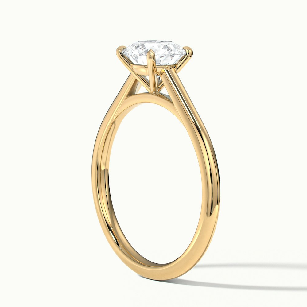 Nia 3 Carat Round Cut Solitaire Moissanite Engagement Ring in 10k Yellow Gold