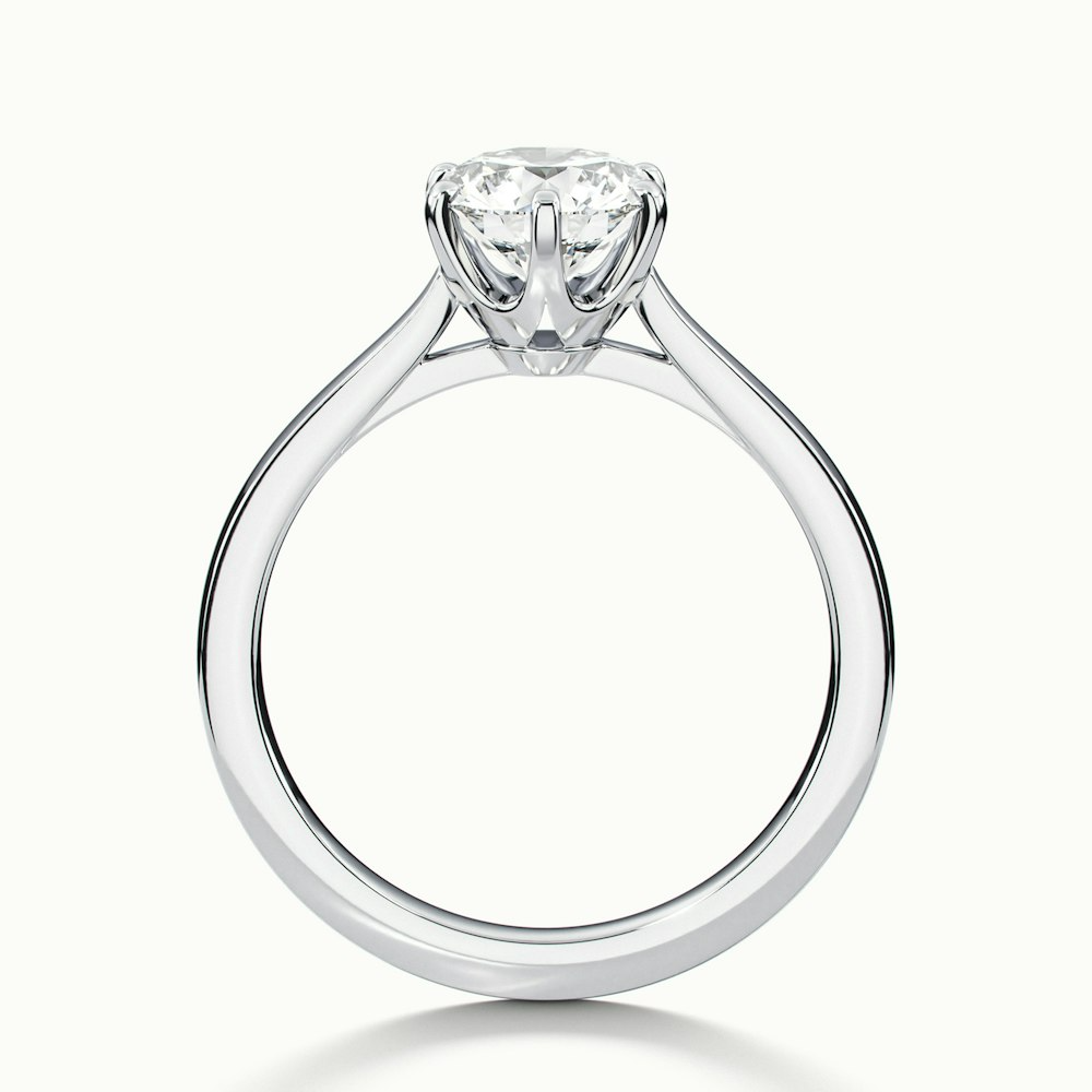Elle 3 Carat Round Solitaire Moissanite Engagement Ring in Platinum