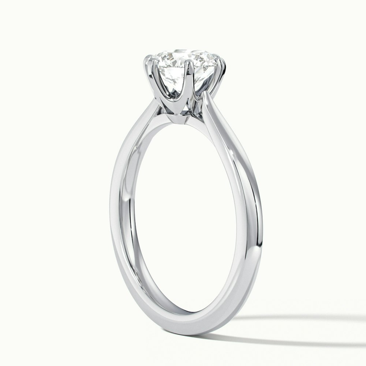 Amy 2.5 Carat Round Solitaire Lab Grown Diamond Ring in 10k White Gold