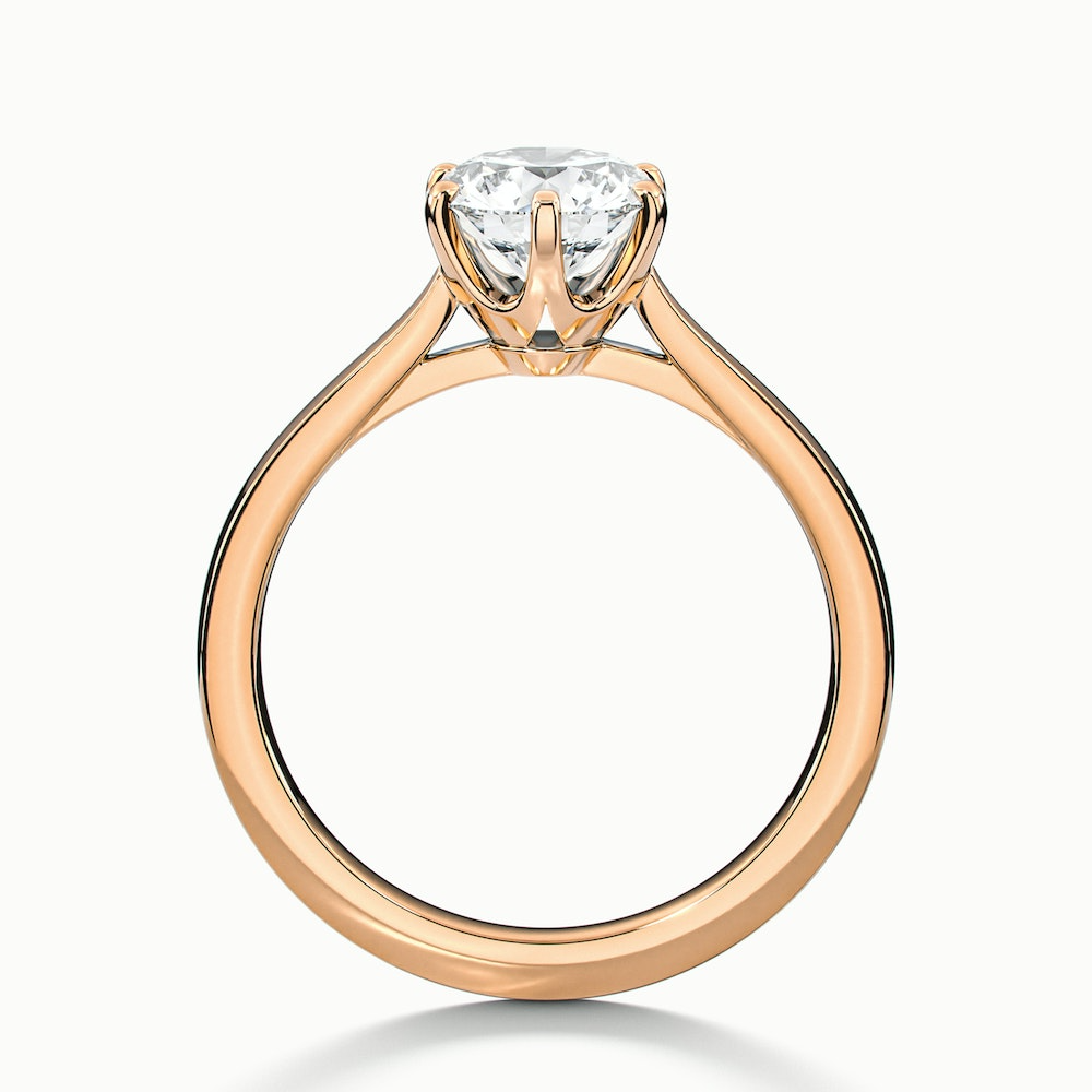 Amy 3.5 Carat Round Solitaire Lab Grown Diamond Ring in 10k Rose Gold