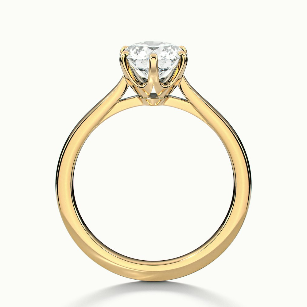 Amy 5 Carat Round Solitaire Lab Grown Diamond Ring in 14k Yellow Gold