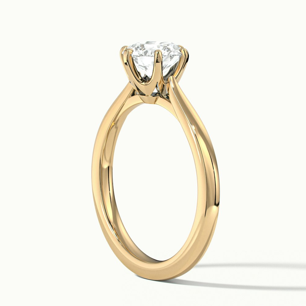 Amy 1.5 Carat Round Solitaire Lab Grown Diamond Ring in 10k Yellow Gold