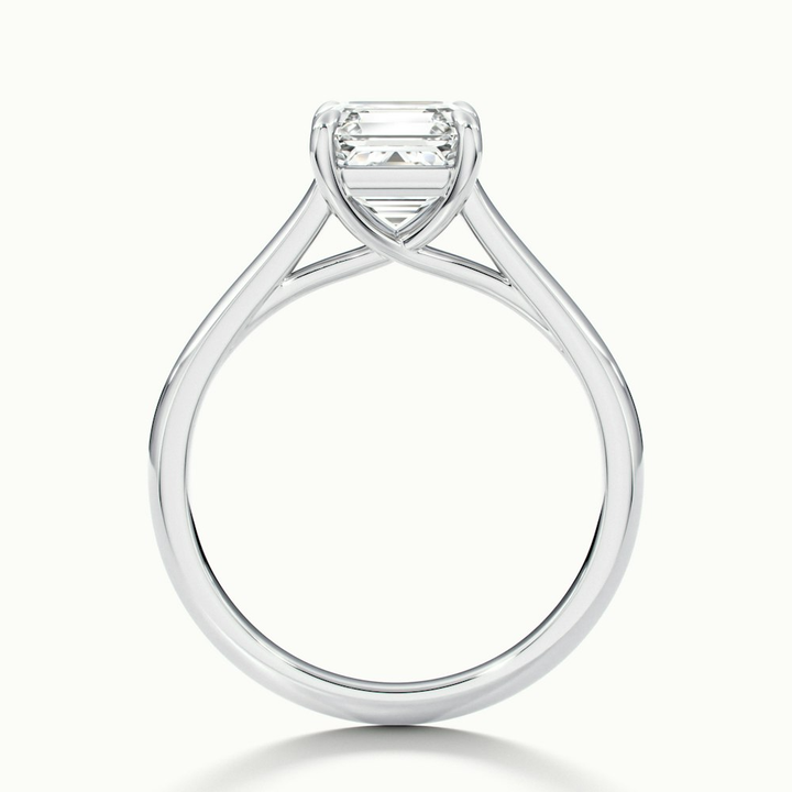 Ada 3 Carat Asscher Cut Solitaire Moissanite Engagement Ring in Platinum