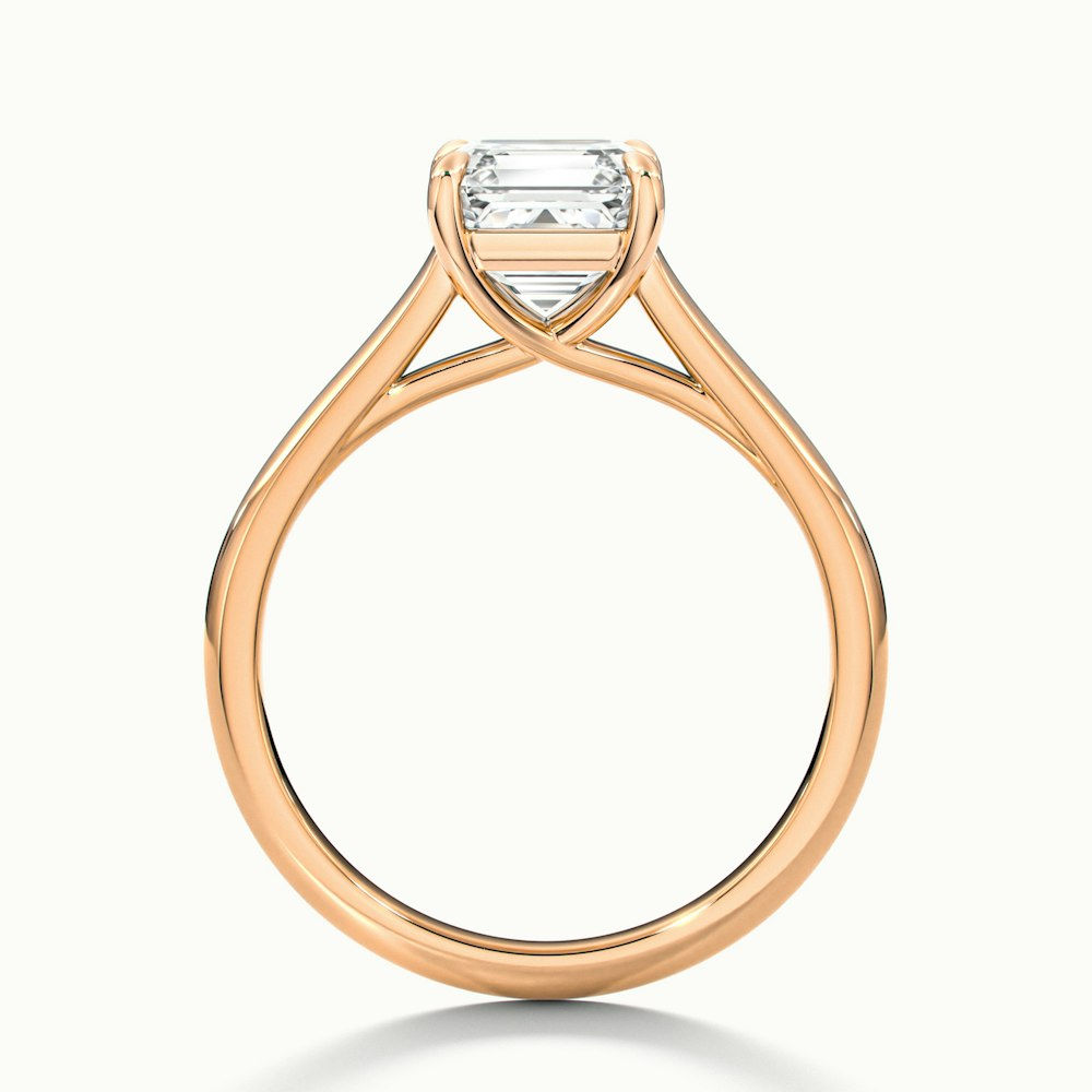 Ada 2 Carat Asscher Cut Solitaire Moissanite Engagement Ring in 10k Rose Gold