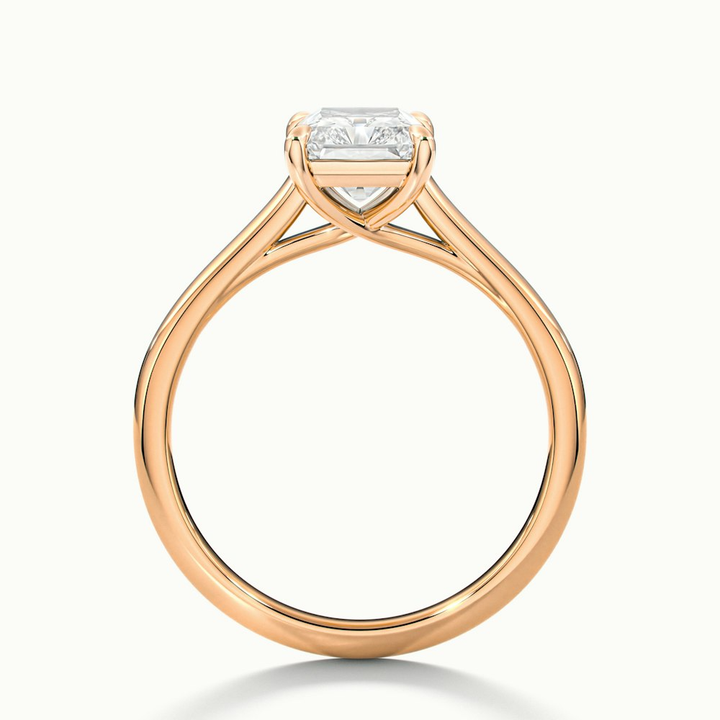 Alia 2 Carat Radiant Cut Solitaire Moissanite Engagement Ring in 14k Rose Gold