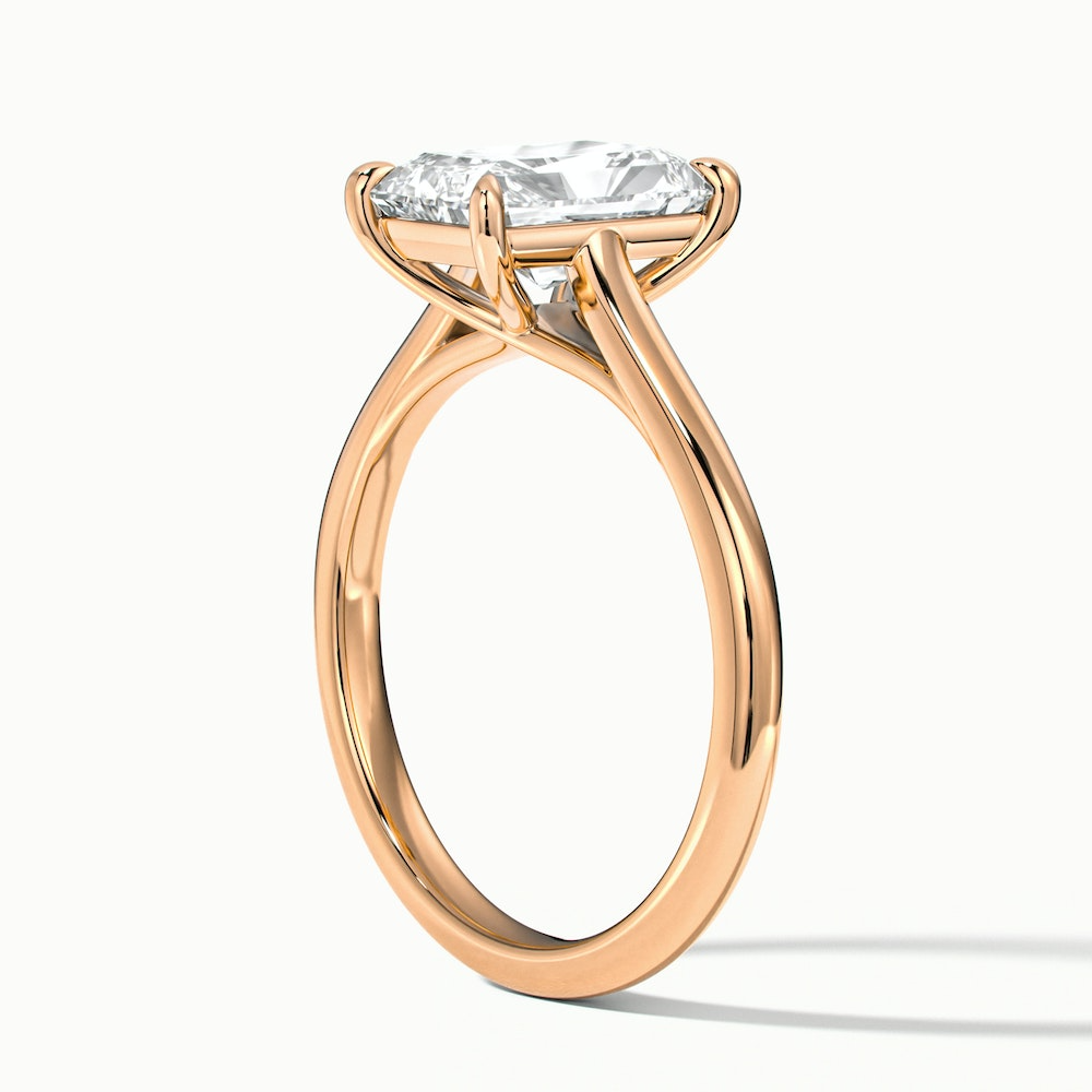 Alia 2 Carat Radiant Cut Solitaire Moissanite Engagement Ring in 18k Rose Gold