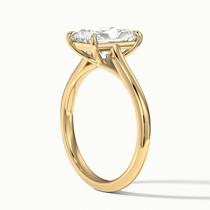 Alia 5 Carat Radiant Cut Solitaire Moissanite Engagement Ring in 14k Yellow Gold