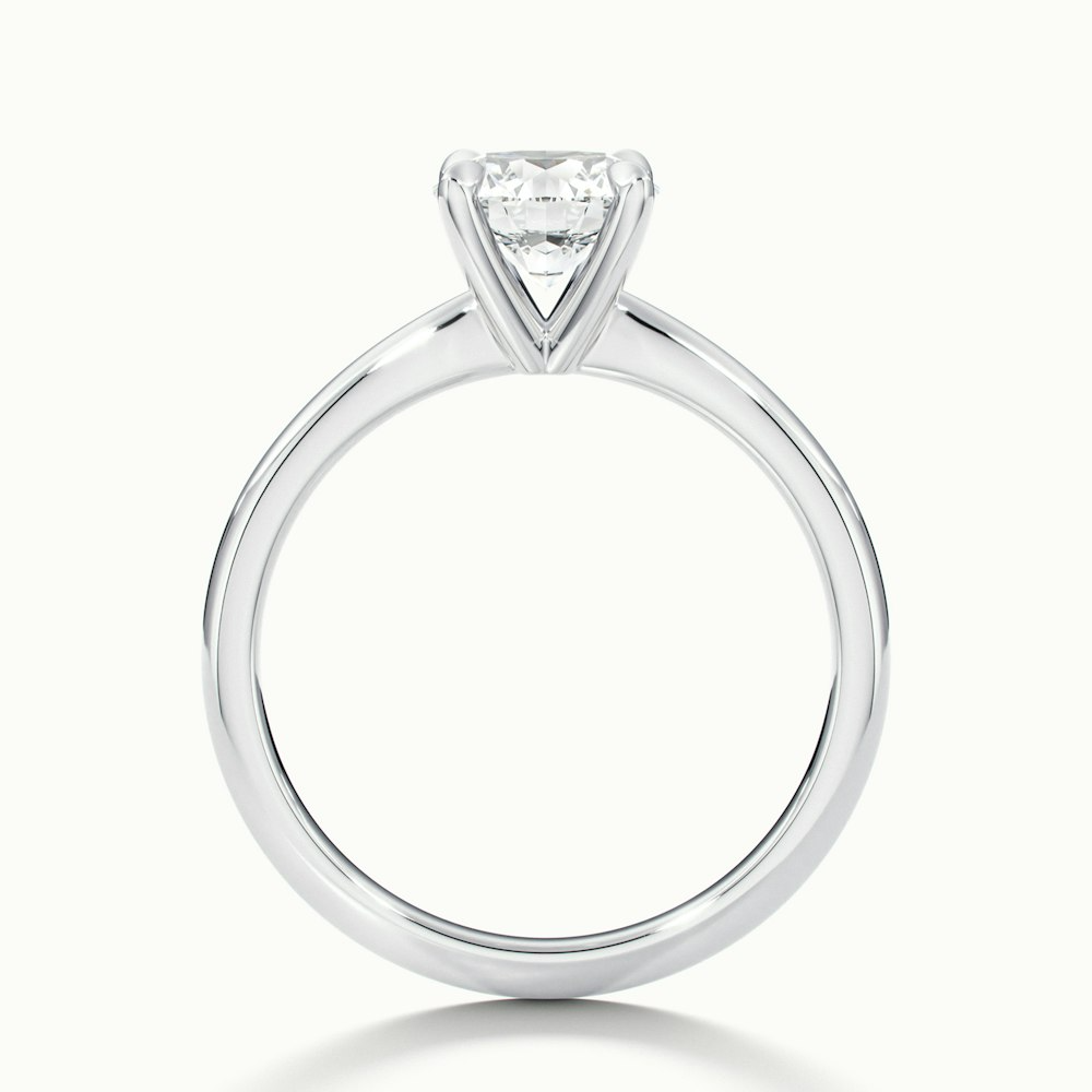 Zoey 1 Carat Round Solitaire Moissanite Engagement Ring in 14k White Gold