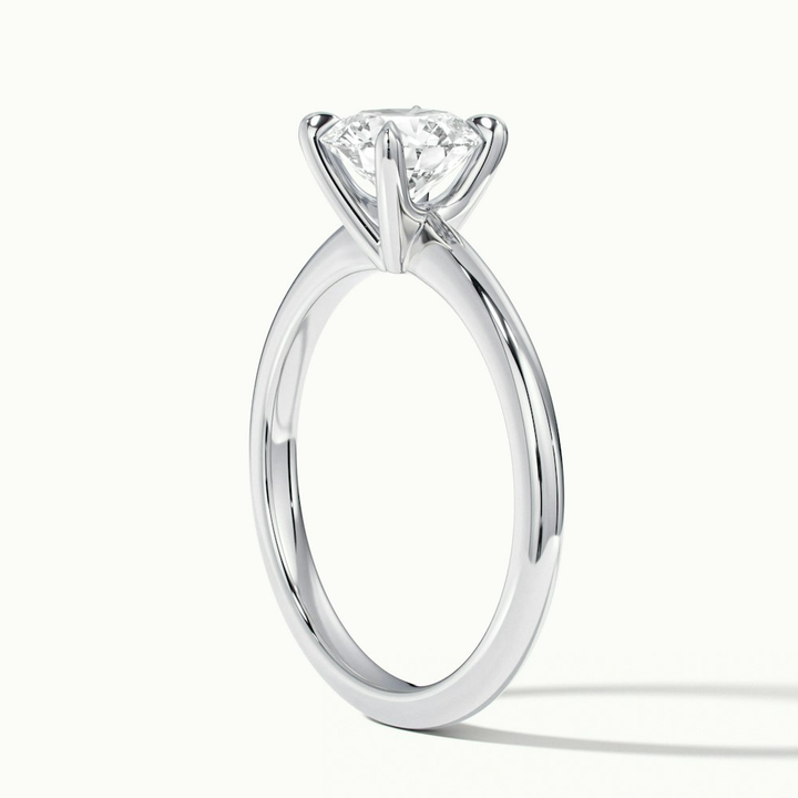 Zoey 1 Carat Round Solitaire Moissanite Engagement Ring in 14k White Gold