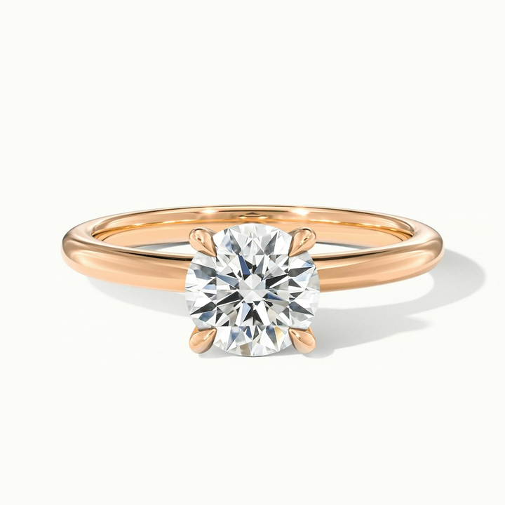 Diana 2 Carat Round Solitaire Lab Grown Diamond Ring in 10k Rose Gold