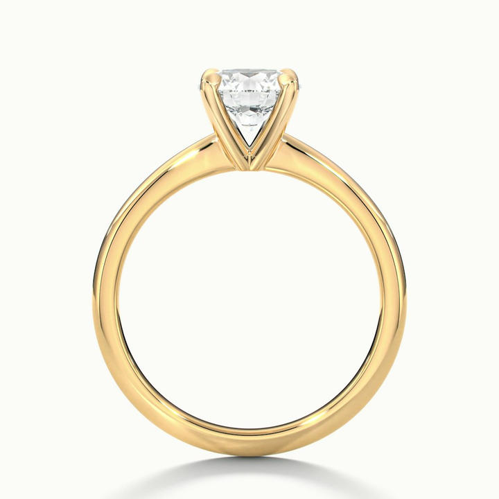 Diana 3 Carat Round Solitaire Lab Grown Diamond Ring in 10k Yellow Gold