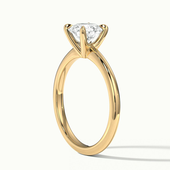 Zoey 5 Carat Round Solitaire Moissanite Engagement Ring in 14k Yellow Gold