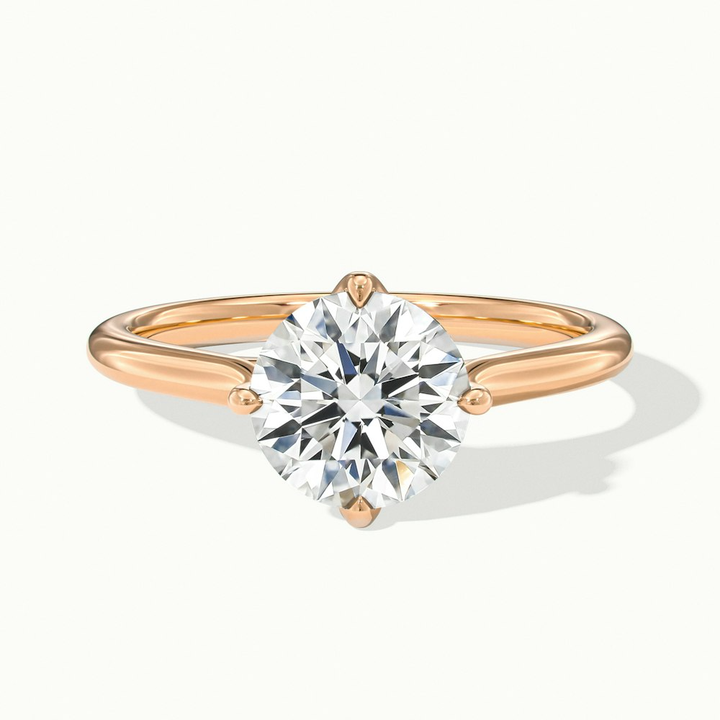 Tia 2 Carat Round Cut Solitaire Lab Grown Engagement Ring in 10k Rose Gold