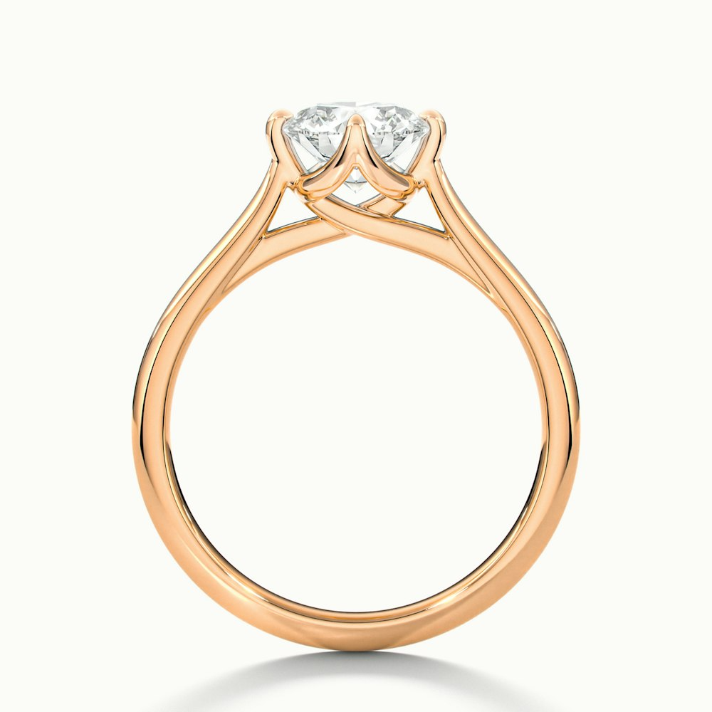 Tia 5 Carat Round Cut Solitaire Lab Grown Engagement Ring in 18k Rose Gold