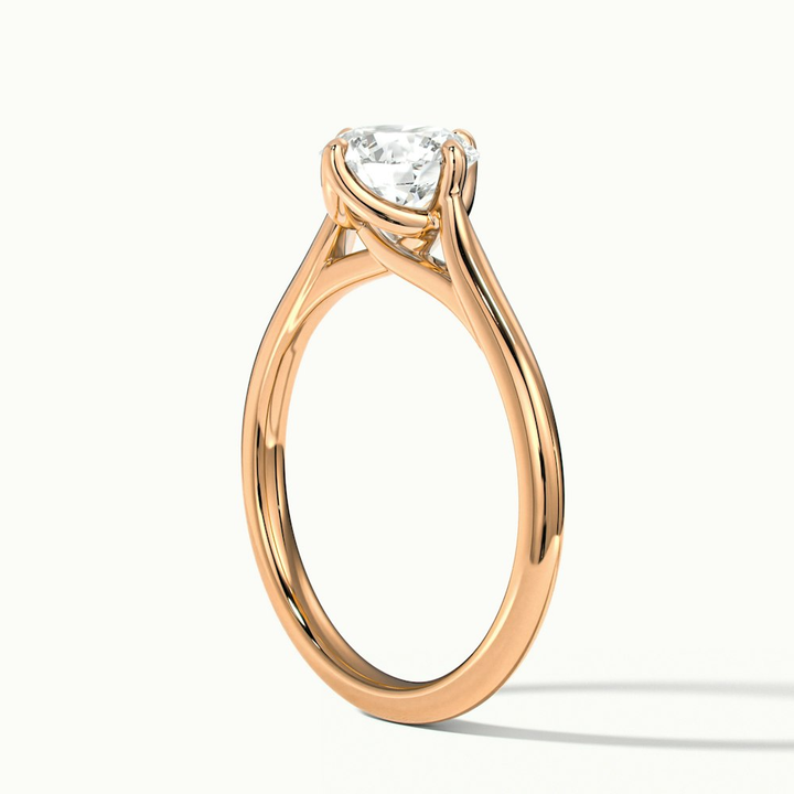 Asta 3.5 Carat Round Cut Solitaire Moissanite Diamond Ring in 10k Rose Gold