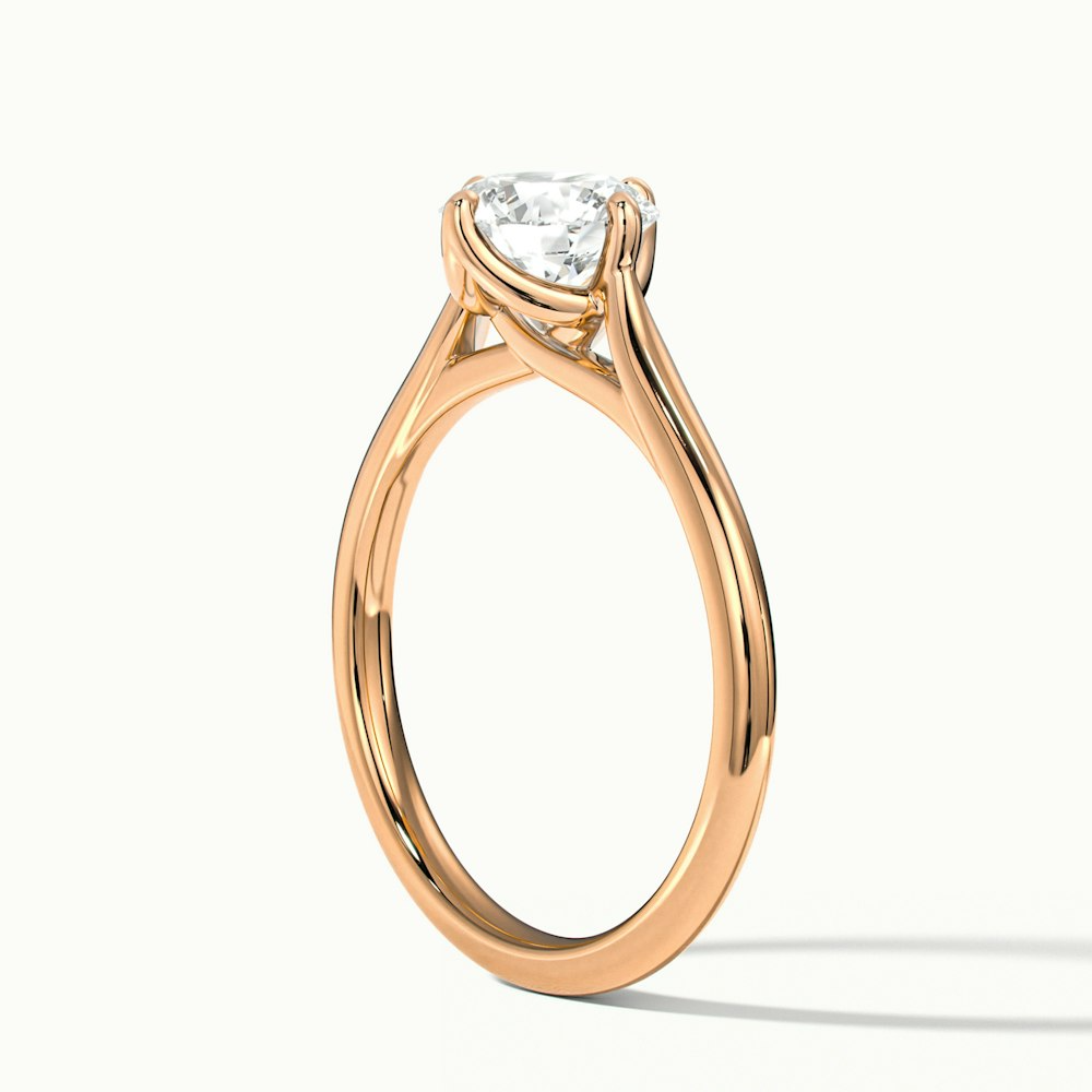 Asta 2 Carat Round Cut Solitaire Moissanite Diamond Ring in 10k Rose Gold