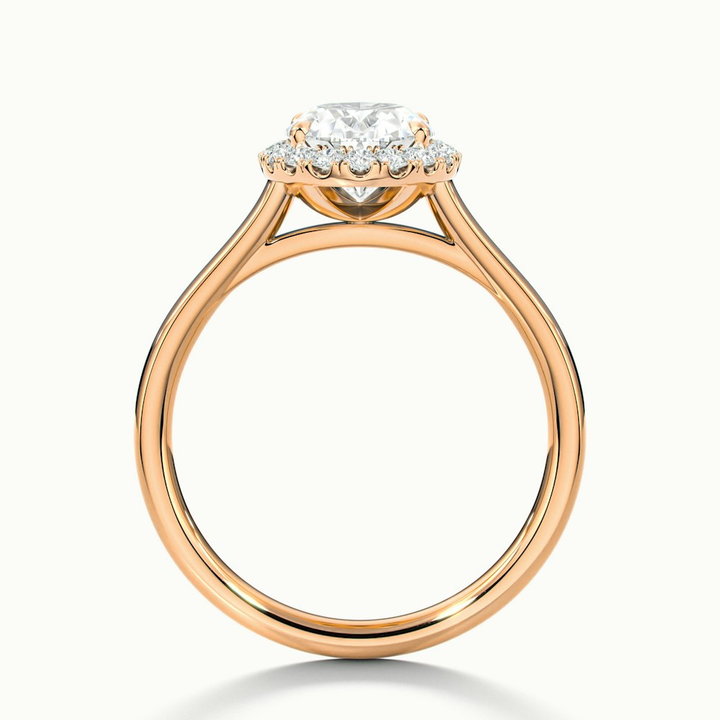 Mira 3 Carat Oval Halo Lab Grown Engagement Ring in 18k Rose Gold