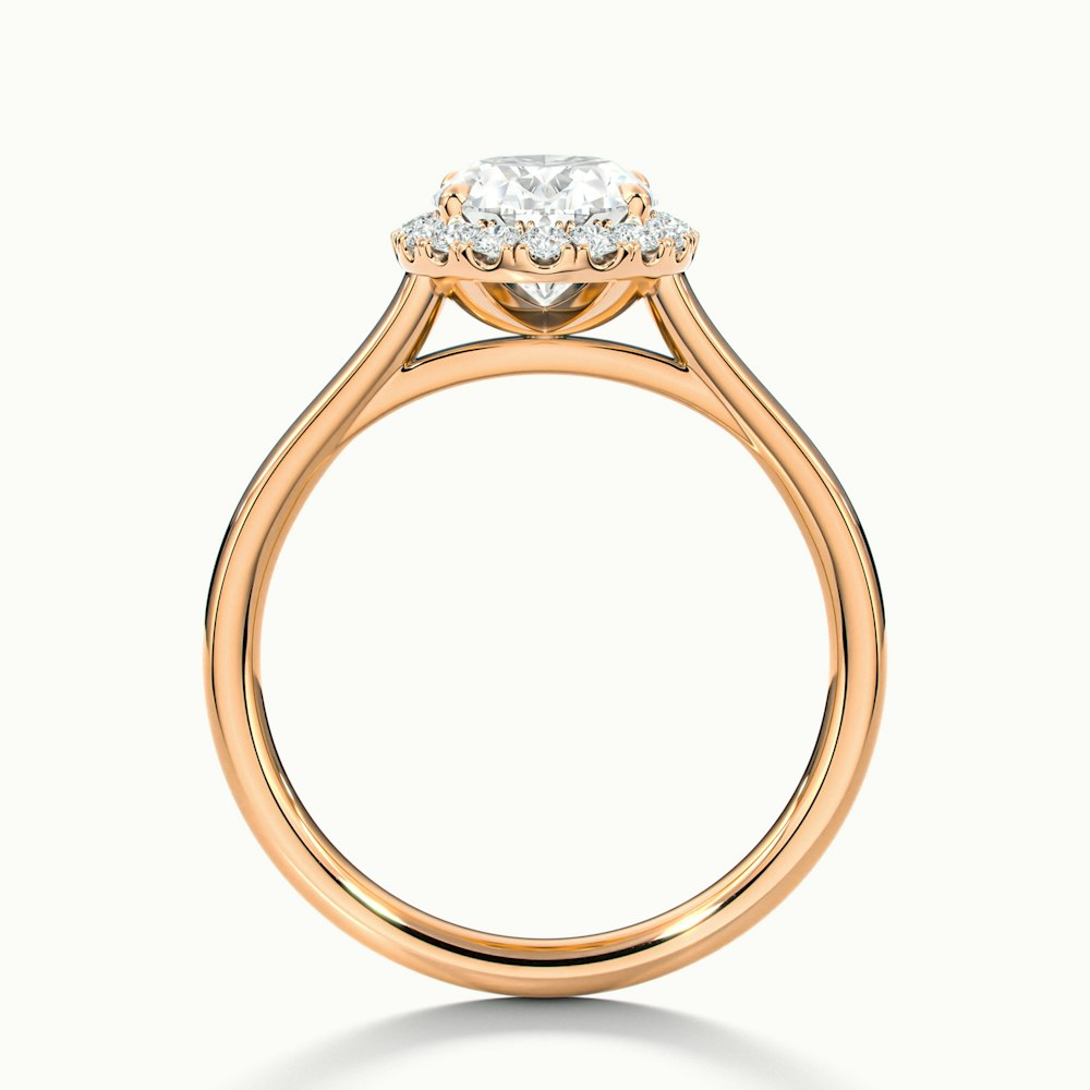 Sofia 1 Carat Oval Halo Moissanite Diamond Ring in 14k Rose Gold