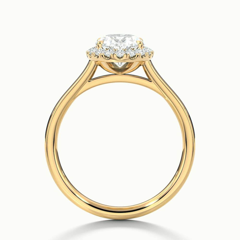 Mira 1.5 Carat Oval Halo Lab Grown Engagement Ring in 10k Yellow Gold