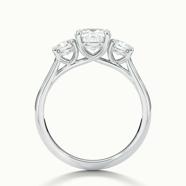Lyra 3 Carat Round 3 Stone Lab Grown Engagement Ring in 10k White Gold