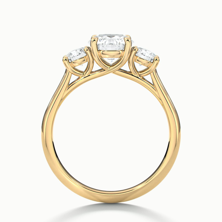 Lyra 1.5 Carat Round 3 Stone Lab Grown Engagement Ring in 10k Yellow Gold