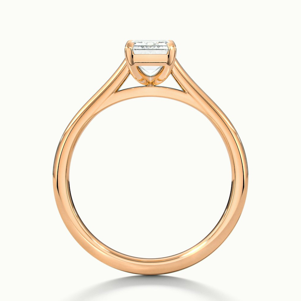 Mary 2 Carat Emerald Cut Solitaire Lab Grown Engagement Ring in 10k Rose Gold