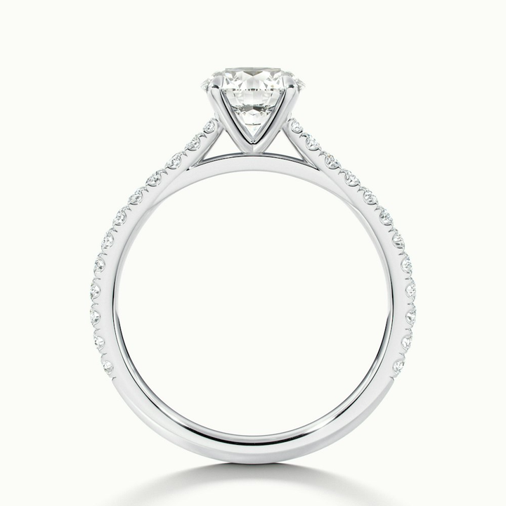 Zola 4 Carat Round Solitaire Scallop Lab Grown Engagement Ring in 10k White Gold