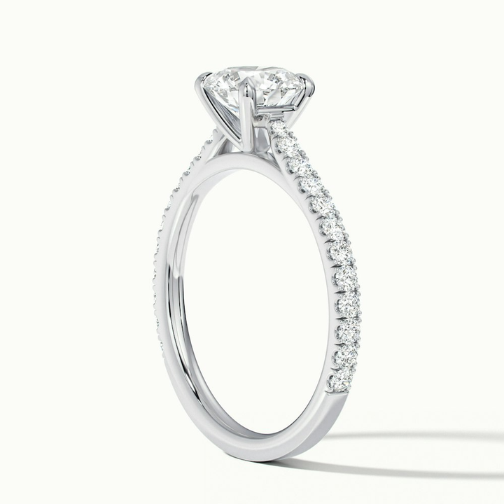 Zola 3 Carat Round Solitaire Scallop Lab Grown Engagement Ring in 10k White Gold