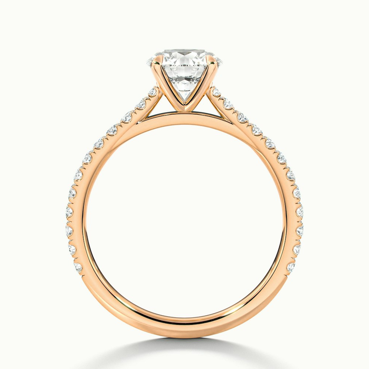 Zola 3 Carat Round Solitaire Scallop Lab Grown Engagement Ring in 18k Rose Gold